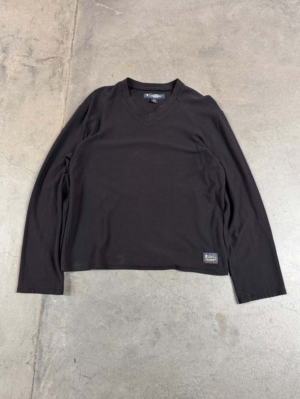 Vintage Guess Jeans Long Sleeve V-Neck Black Size L